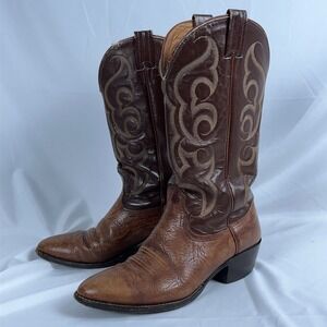NOCONA Boots USA 6525‎ Leather Western Cowboy Riding Work Brown  8D